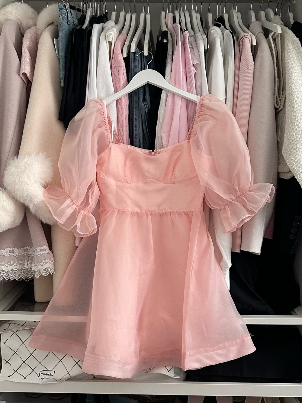 Puffy Peach Mini Dress